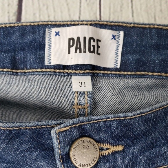 Paige Jeans Verdugo Ankle Dedee Destructed Skinny Stretch Tag Size 31 - Picture 11 of 14